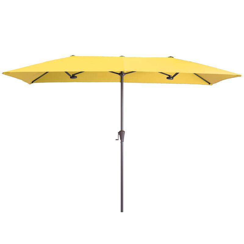 BONOSUKI 10 x 6.5Ft Double-Sided Patio Umbrella with Large Canopy Outdoor Table Umbrella for Garden and pool, Anthracite Gray
