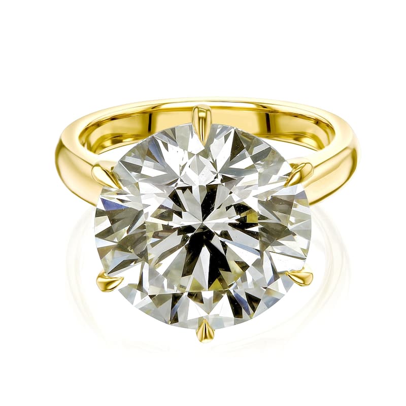 Kobelli 10.51 Carat Natural Diamond GIA Certified 18k Solid Gold Round Solitaire Cathedral One-of-a-Kind Katz Engagement Ring