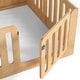 preview thumbnail 9 of 37, Queen Size Montessori Floor Bed with Door & High Fence, Solid Wood Low-Profile Sleep and Play Bed Frame