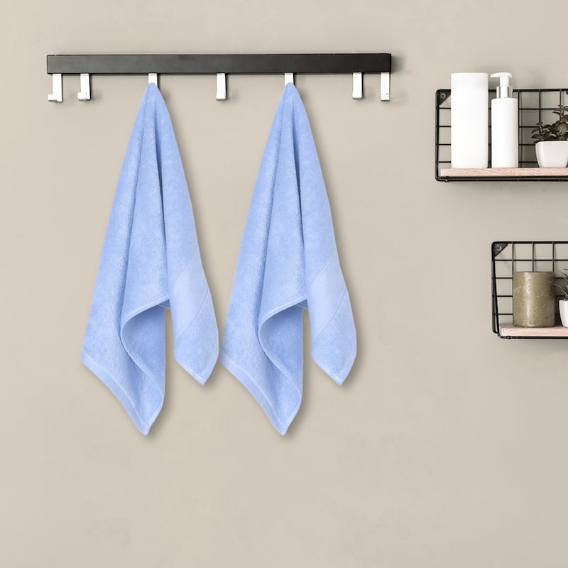 Rhombus Pattern Hand Towel Set of 2, Cotton, Highly Absorbent and Quick Drying Towels for Bathroom, Kitchen, Spa 13" x 30"