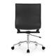 Set of 2 Modern Office Chairs, Upholstered PU Leather Ribbed Armless Mid Back with Metal Frame, Adjustable Height, Tilt