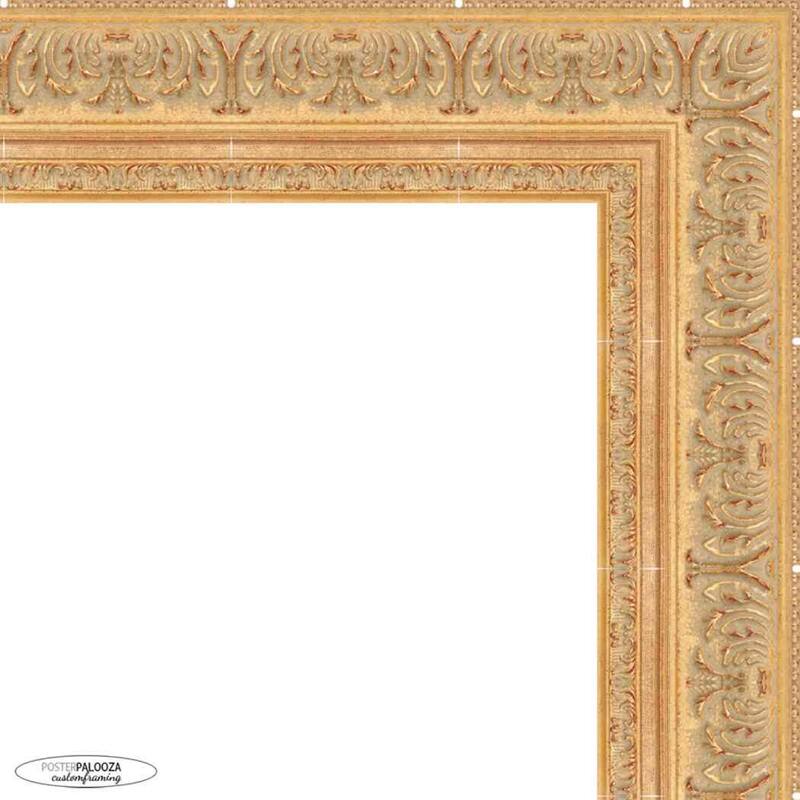 5x6 Ornate Gold Complete Wood Picture Frame with UV Acrylic Plexiglass, Foam Board Backing & Hardware Included - 5x6 Inch Frame