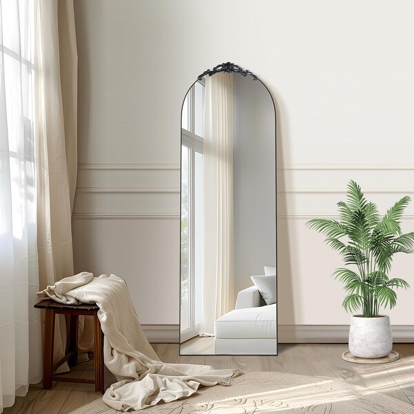 Vintage Arched Full Length Standing Mirror Vanity Floor Mirror