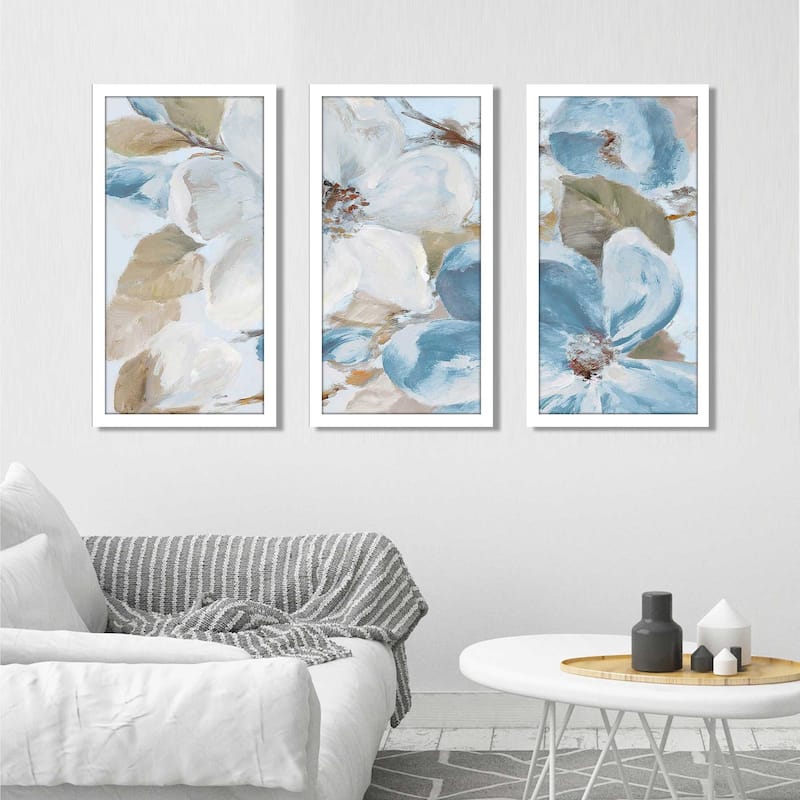 "Neutral Silently Bloom I" 3 Piece Print on Acrylic