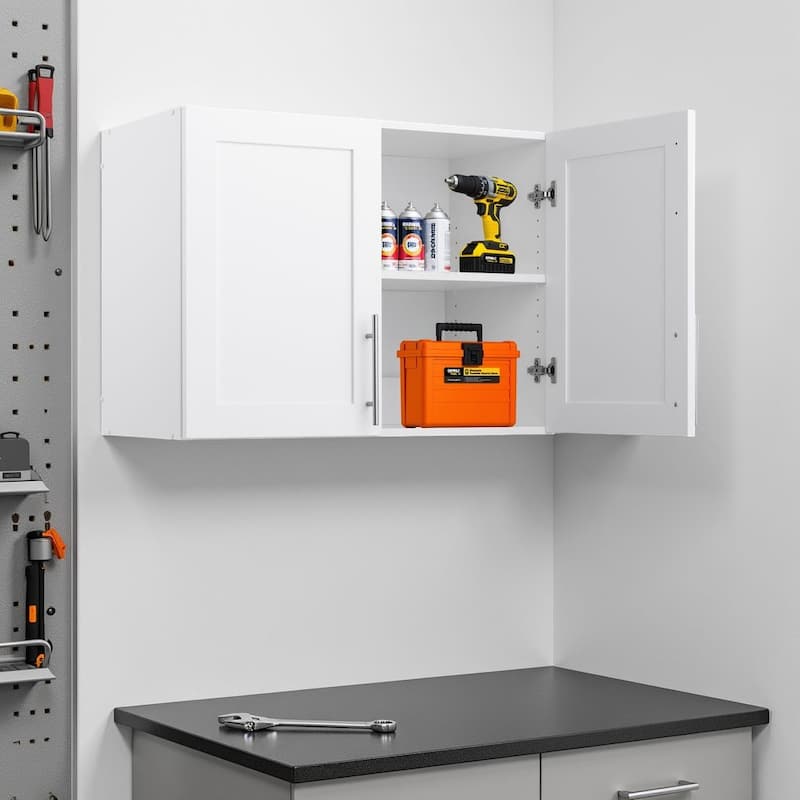 Prepac Elite Wall Cabinet with Panel Doors 16.75" D x 32" W x 24" H - 32 in W x 24 in H x 16.75 in D