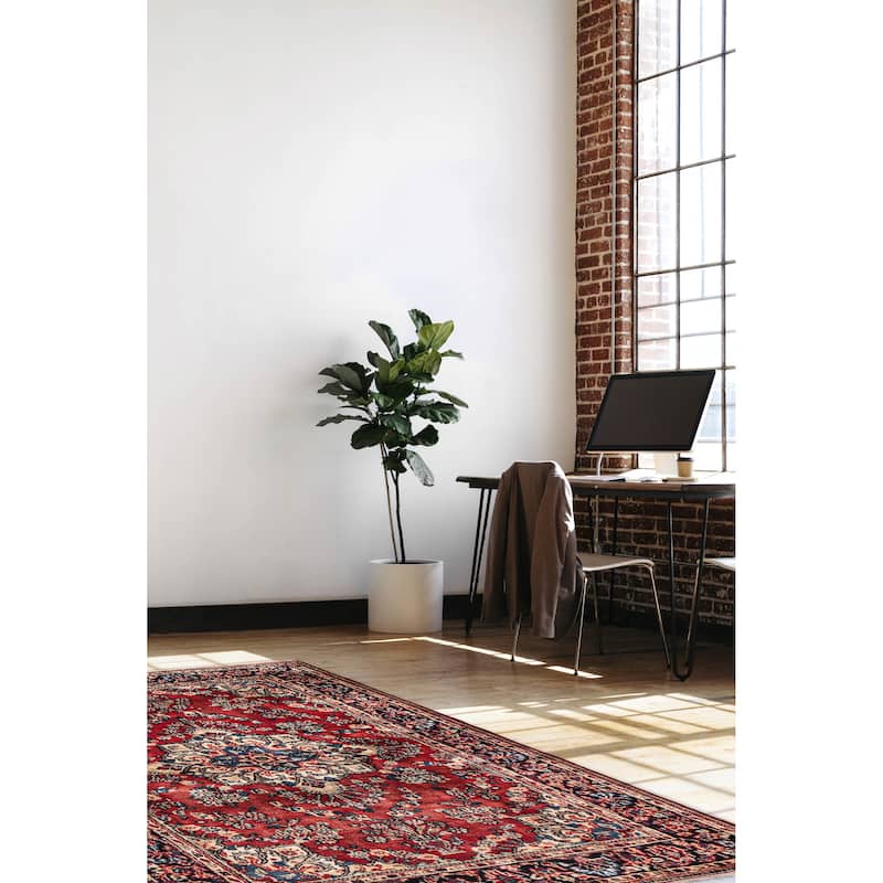 ECARPETGALLERY Hand-knotted Andelz Red Wool Rug - 4'2 x 6'7