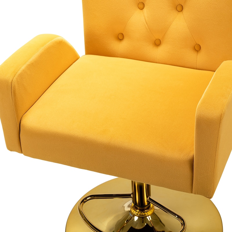 Loreto Modern Tufted Velvet Swivel chair with Adjustable Height Set of 2 by HULALA HOME