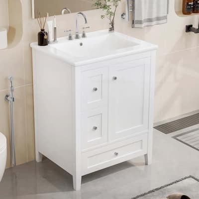 Freestanding Vanity Set with Storage,Adjustable Shelf