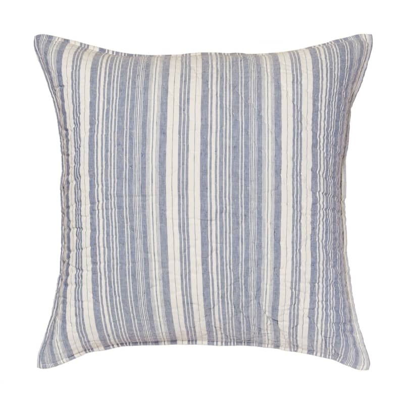 Cottage Home Abel Stripe Cotton Sham - Blue - Euro Square