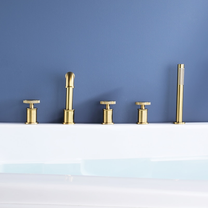 Rbrohant Widespread Deck Mounted Tub Filler Faucet Mixer Tap Handheld