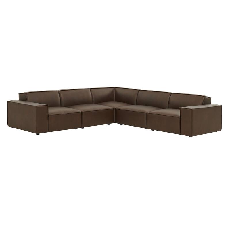 Restore 5-Piece Vegan Leather Modular L-Shaped Sofa