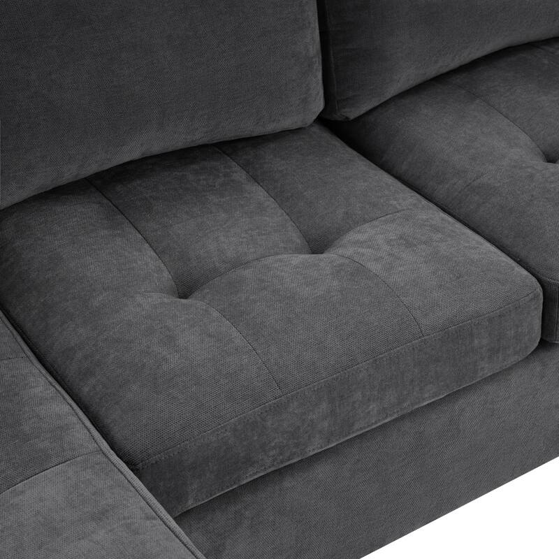 115.7" Modern Corner Oversized Sectional Sofa with Built-in Cup Holders and USB Ports