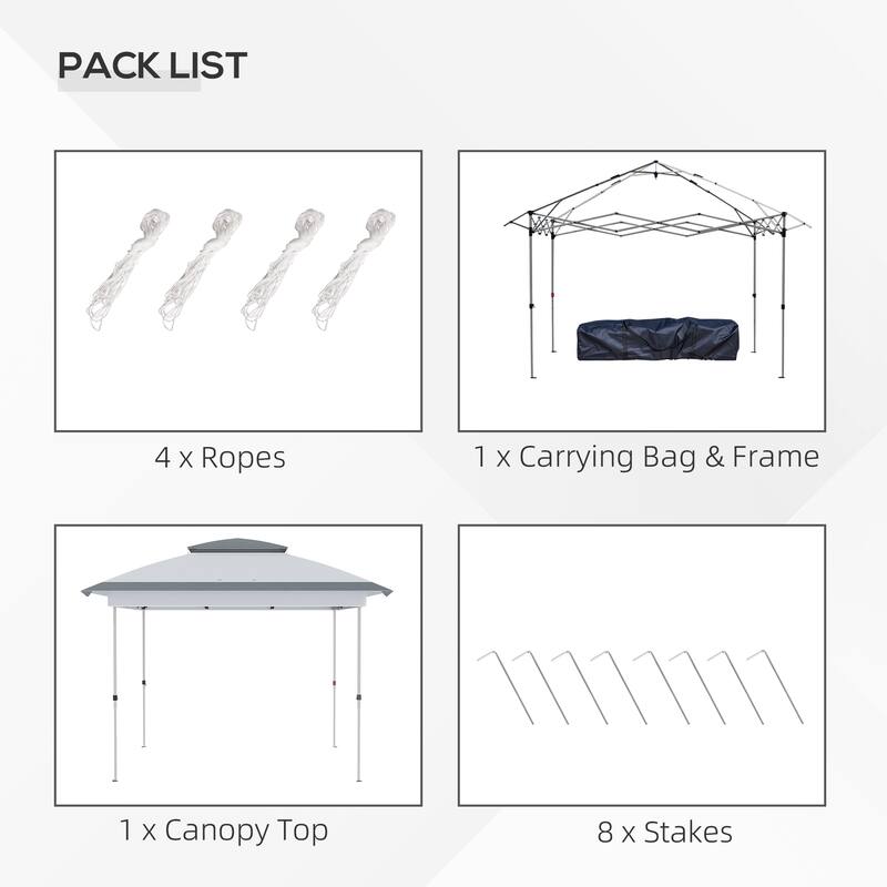 12’ x 12’ Pop-Up Party Gazebo with Mesh Sidewalls Gray Oxford Fabric, Steel Frame - 11.7' L x 11.7' W x 9.7' H
