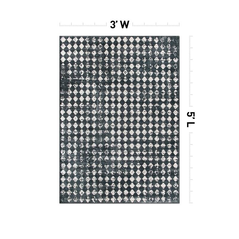 World Rug Gallery Geometric Distressed Abstract Washable Non Slip Area Rug
