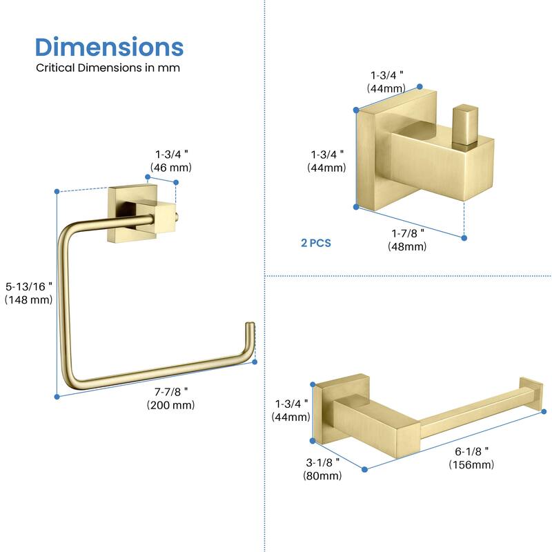 Cube 4-Piece Bathroom Hardware Set