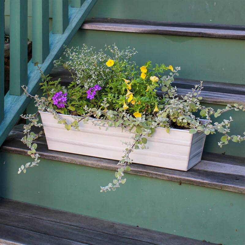 Achla Designs 22" W Galvanized Steel Bloom Box Garden Growing Kit
