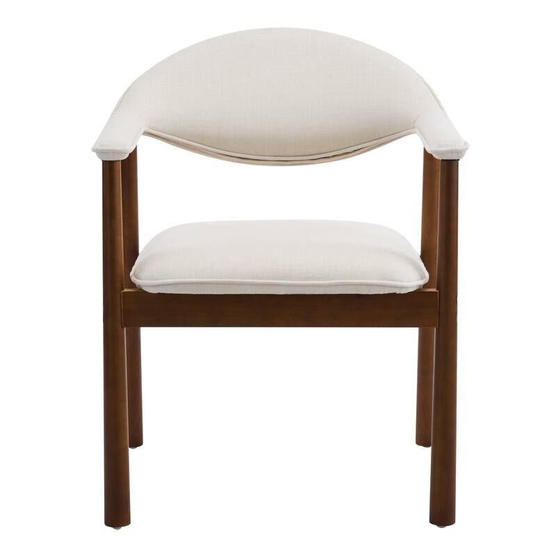 Christopher Knight Home - Modern Upholstered Rubber Wood Dining Chairs with Ergonomic Curved Back
