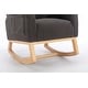 preview thumbnail 97 of 98, Teddy Fabric Upholstered Rocking Armchair with Solid Wood Frame & Legs, Cozy Ergonomic Lounge Chair with Soft Cushioning