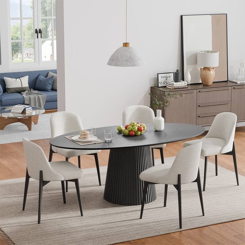 Dovelina 67" 3 Color Options Oval Dining Table for 6 People - 67"x33.5"x31"
