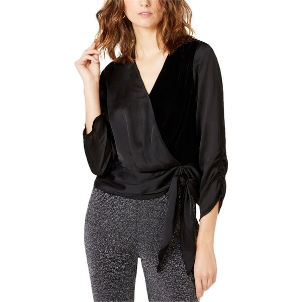 I-N-C Womens Velvet Wrap Blouse. Opens flyout.