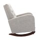 preview thumbnail 15 of 16, Polyester Upholstered High Back Mid-Century Modern Tufted Nursery Rocking Chair with Side Pocket