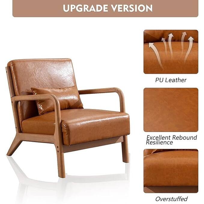 Prelife Modern Upholstered Living Room Armchairs with Wood Frame for Bedroom