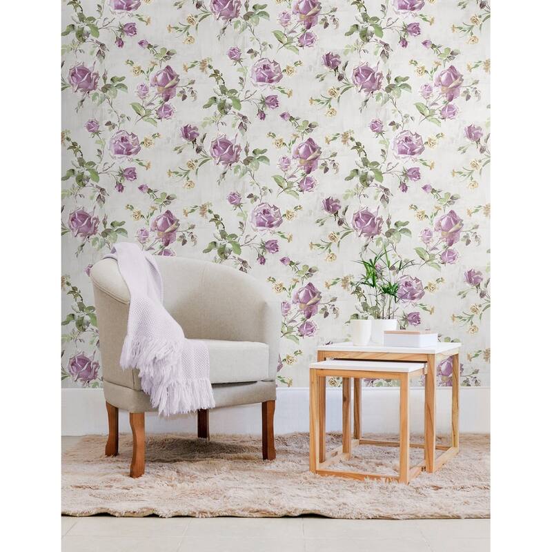 Seabrook Designs Vesper Floral Trail Unpasted Wallpaper