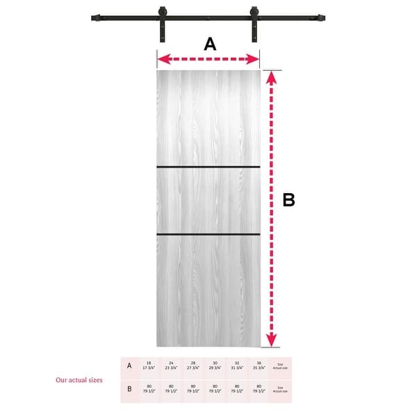 Valusso Design Prefinished Barn Door Ocala Ice Maple Night Lines - Bed 