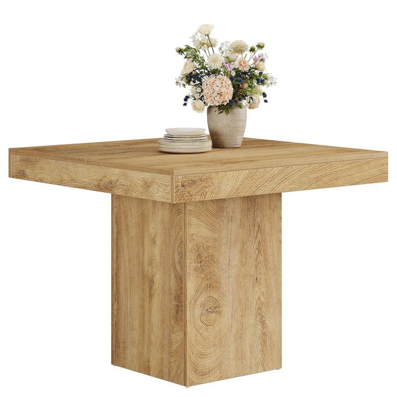 39 Inches Square Dining Table with Sturdy Pedestal Base - 39" W x 39" D x 31.5" H