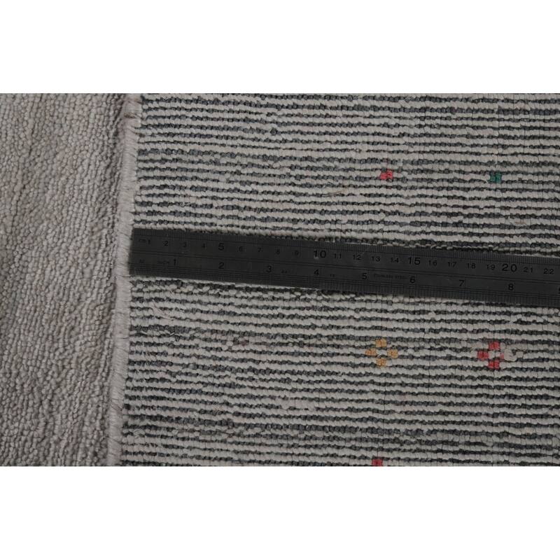 Hand Knotted Oriental 100% Wool Carpet Tribal Animal Pictorial Greys & Charcoal Gabbeh Area Rug - 10' 0'' X 7' 11''