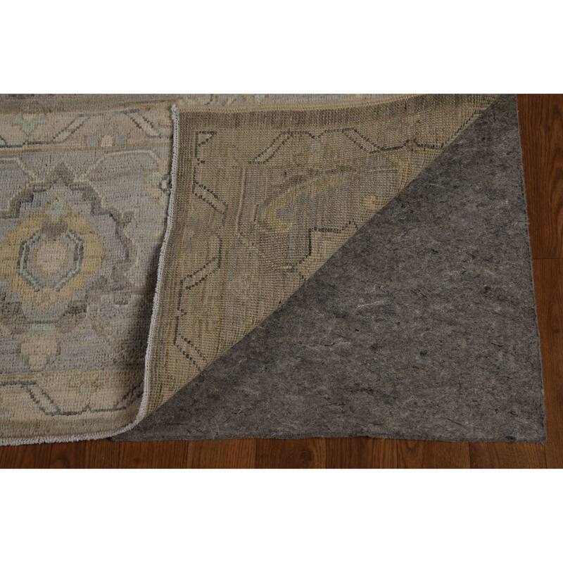 Vegetable Dye Oushak Turkish Area Rug Hand-Knotted Bedroom Wool Carpet - 9'1" x 12'0"