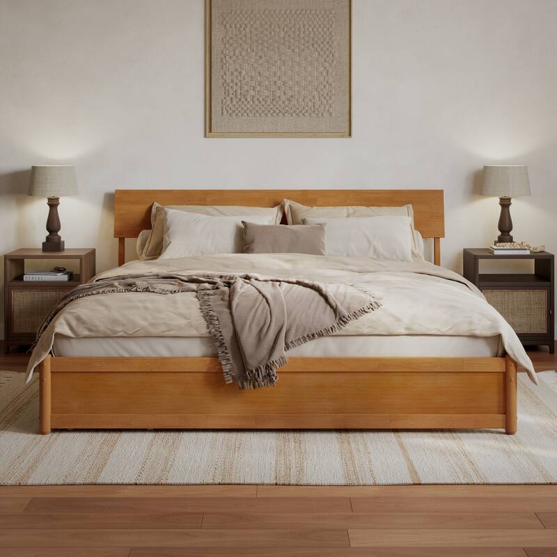 Norla Wood Platform Bed with Storage Drawers
