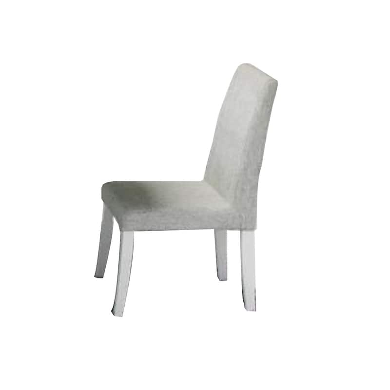 White/White Fabric Upholstered Wood Frame Dining Chair, Set of 2, Sturdy Dining Chair for Dining Rooms - 15.5