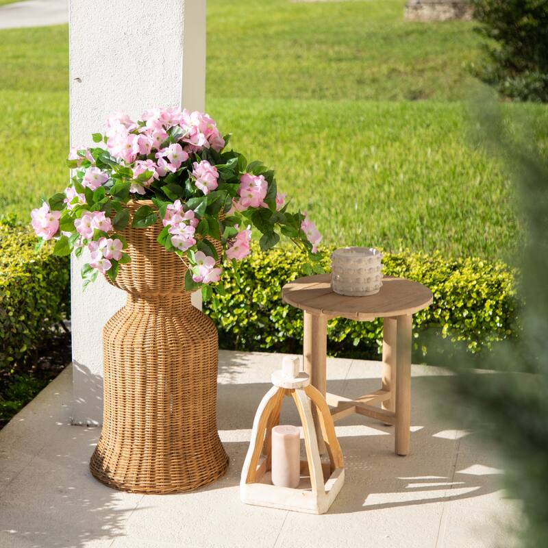 24-in UV Resistant Artificial Hydrangea Hanging Plant - Set of 2