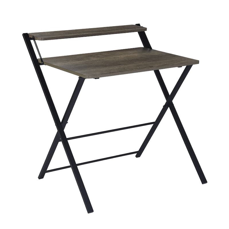 HomyLin 32" Folding Desk for Study Writing Office, No Assembly Needed - Brown