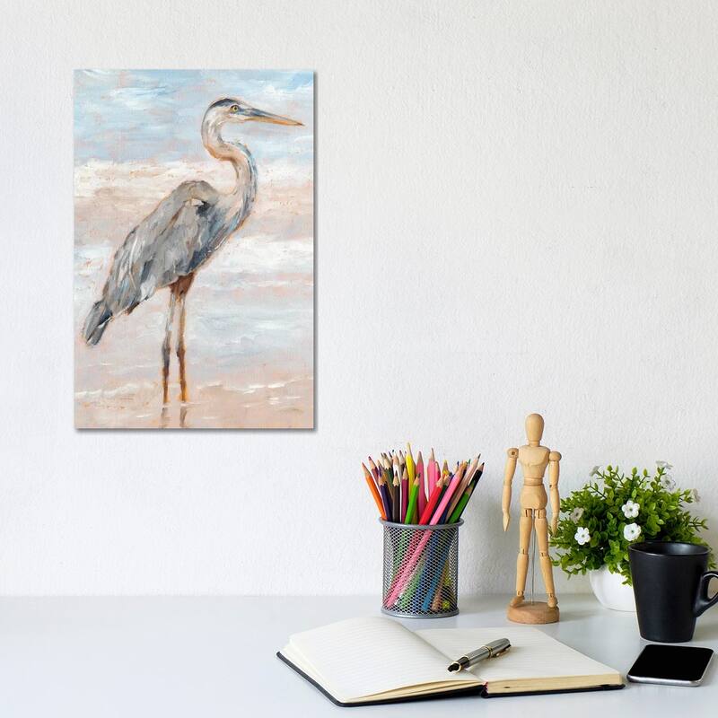 iCanvas "Beach Heron I" by Ethan Harper Canvas Print - 12x8x0.75