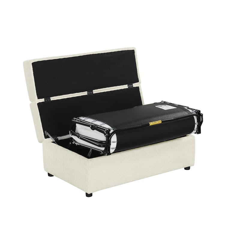 Twin Size Folding Ottoman Sleeper Bed with Mattress Convertible Guest Bed