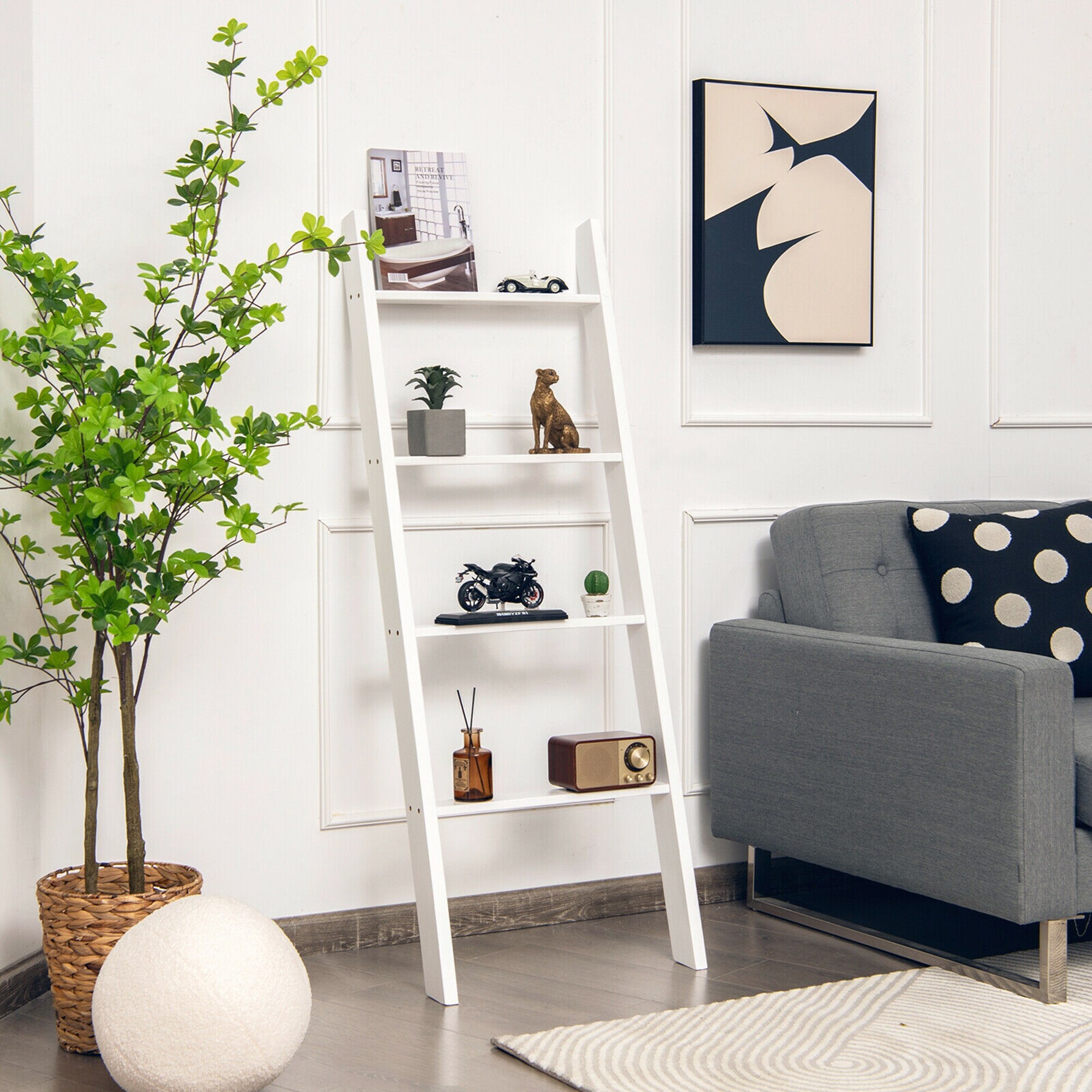 Leaning new arrivals decorative ladder