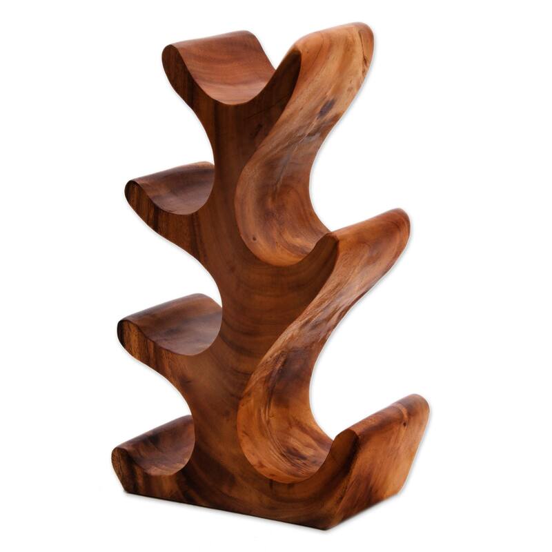 Handmade Bottle Tree Wood wine holder (Indonesia)