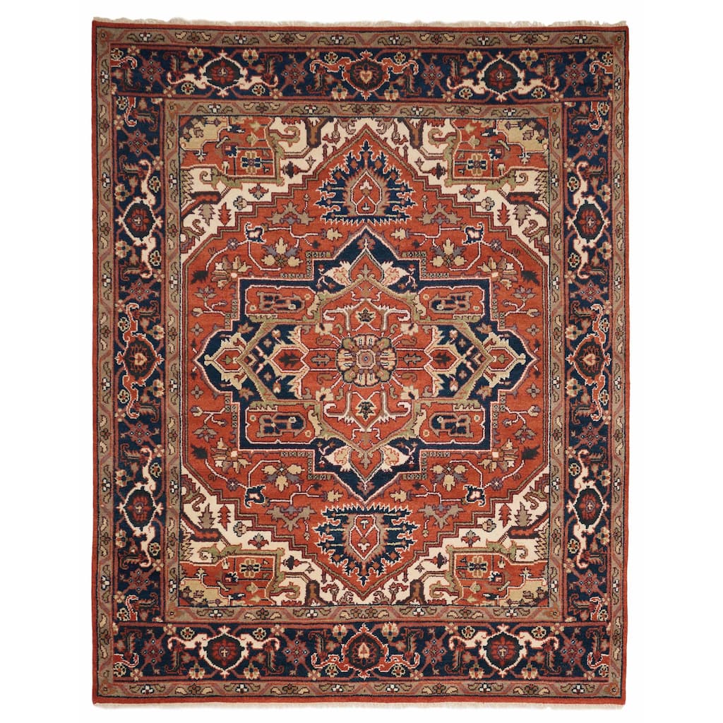 ECARPETGALLERY Hand-knotted Serapi Heritage Dark Copper Wool Rug - 8'0 x 10'1