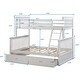 preview thumbnail 9 of 11, Wooden Twin Over Full Bunk Bed with Drawers and Safety Guard Rails