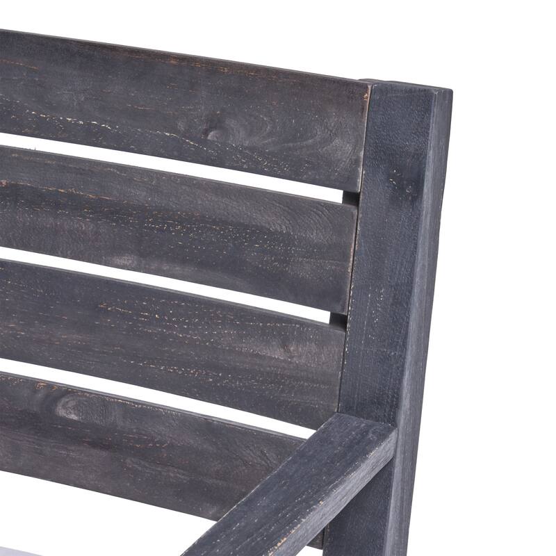 Roomfitters Outdoor Acacia Wood Dining Chairs Set of 2 with Slatted Back and Cushions