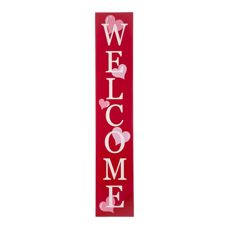 Glitzhome 42"H Valentines Wooden Large WELCOME LOVE Porch Sign