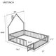 preview thumbnail 6 of 5, Full Size House Frame Floor Bed with Fence Guardrails, Grey