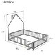 preview thumbnail 6 of 7, Grey Full Size Pine House-Shaped Headboard Floor Bed with Fence