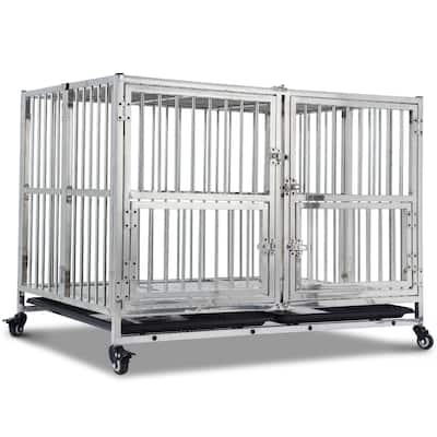 48" Heavy Duty Dog Crate with Wheels