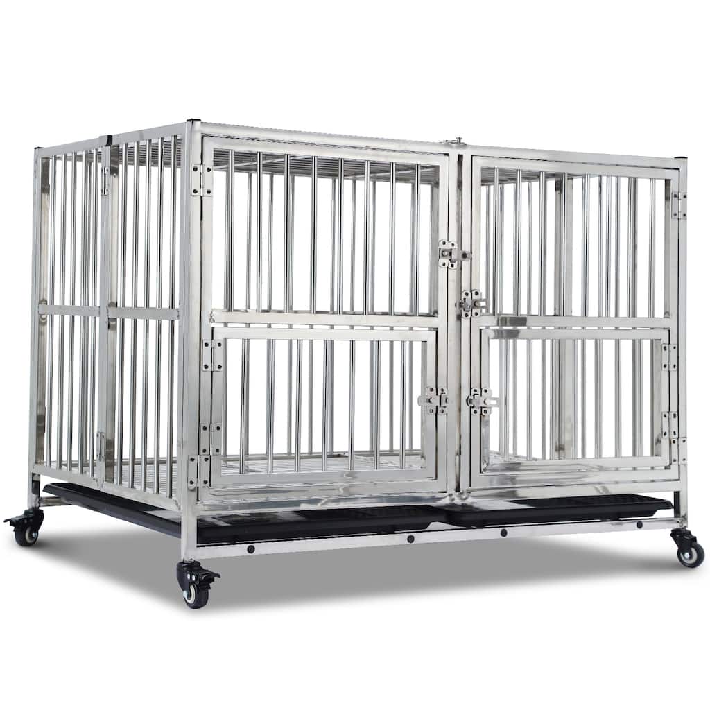 48" Heavy Duty Dog Crate with Wheels