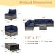 preview thumbnail 11 of 66, EROMMY 6/7 Piece Modular Outdoor Rattan Sofa Set, All-Weather Wicker Patio Furniture with Storage Table, Cushions & Pillows