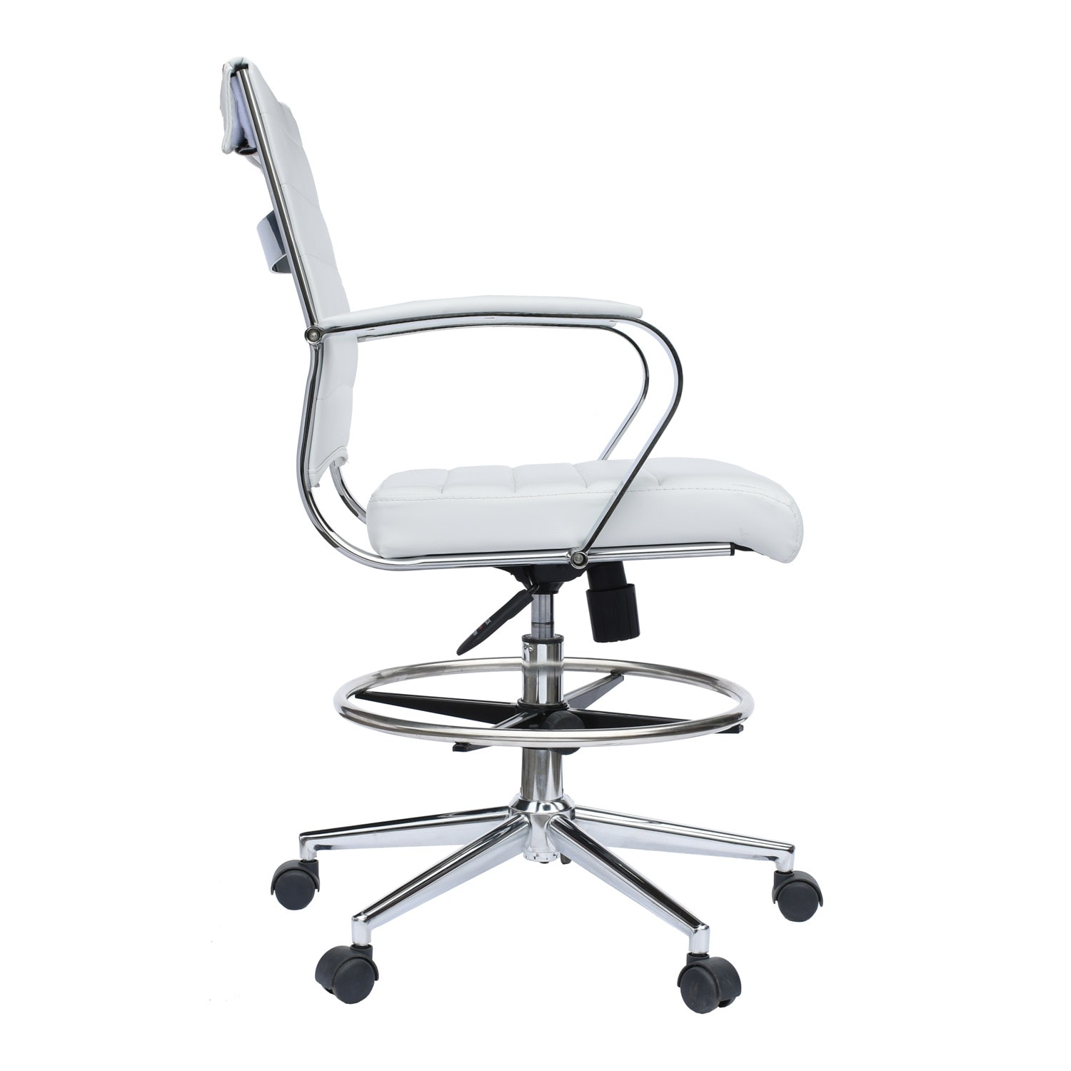 White leather shop drafting chair