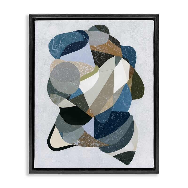 Stupell Fluid Movement Geometrics Framed Floater Canvas Wall Art Design By Coco Good - 25 x 31 - Black